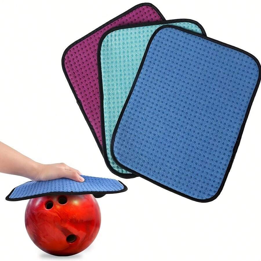 1pc Multicolor Microfiber Bowling Towel, 8inx10in, Premium Bowling Mat With Easy Grip Point For Cleaning Dirt & Oil Accessories, Improving Grip & Precision, Making Bowling Ball More Silky To Use And Gift-Giving Gifts - A - View 1