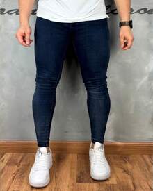 Premium Basic Skinny Jeans 016 2% Elastane - Dark Wash - View 1