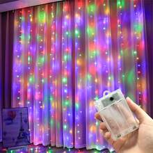 1入 8功能 100/200/300/600 LED電池供電窗簾燈，適用於婚禮、派對、居家裝飾、節日氛圍照明、聖誕節、萬聖節 - 電池盒窗簾燈 - 查看 11