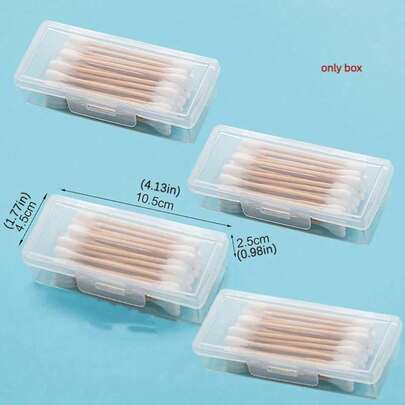 1/4pcs Portable Travel Medicine Box, Cotton Swab, Floss Storage Box (Box Only), Compact Storage, Jewelry Organization, Lightweight Box, Durable Plastic, Sturdy Structure, Cotton Swab Storage, Dental Floss Container, Frequent Travelers, Home Storage, Cosmetics Storage, Travel Accessories, Nail Polish Storage, Makeup Sponge Box, Makeup Box, Makeup Brush Holder, Nail Care Organization
