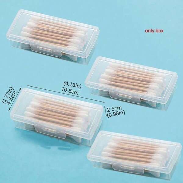 1/4pcs Portable Travel Medicine Box, Cotton Swab, Floss Storage Box (Box Only), Compact Storage, Jewelry Organization, Lightweight Box, Durable Plastic, Sturdy Structure, Cotton Swab Storage, Dental Floss Container, Frequent Travelers, Home Storage, Cosmetics Storage, Travel Accessories, Nail Polish Storage, Makeup Sponge Box, Makeup Box, Makeup Brush Holder, Nail Care Organization