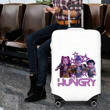 Miniso Hungry Anime Suitcase Cover, Stretchy Protective Luggage Skin, Funny Purple Star Anti-Dust Travel Protector - Color - View 3