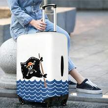 Miniso 海賊王海盜旗與海浪行李箱套，彈性可水洗行李箱保護套，航海風防刮防塵旅行保護套 - 顏色 - 查看 2