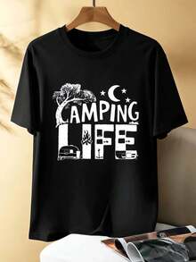 Men Plus Size T-Shirts - Black - View 1