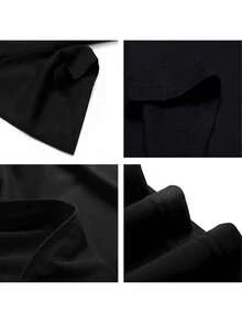 Women's Short-Sleeved T-Shirt For Couples, 100% Pure Cotton, Comfortable, Simple And Versatile As A Base Layer For Travel. Latest Model - 黑色 - 查看 5