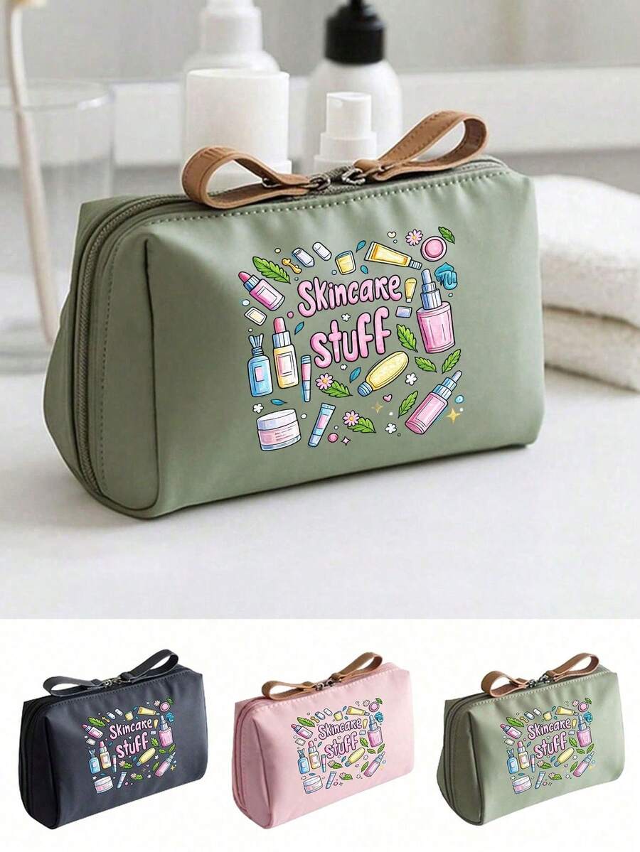 Túi đựng mỹ phẩm và chăm sóc da du lịch dễ thương cho nữ, túi đựng đồ vệ sinh cá nhân mỹ phẩm nhẹ gấp gọn, khóa kéo, túi đựng đồ vệ sinh cá nhân du lịch cầm tay, túi đựng son, ví đựng tiền xu, túi đựng mỹ phẩm dung tích lớn, phù hợp dùng hàng ngày, SPA, kỳ nghỉ, túi đựng đồ chăm sóc da bền cấp quà tặng