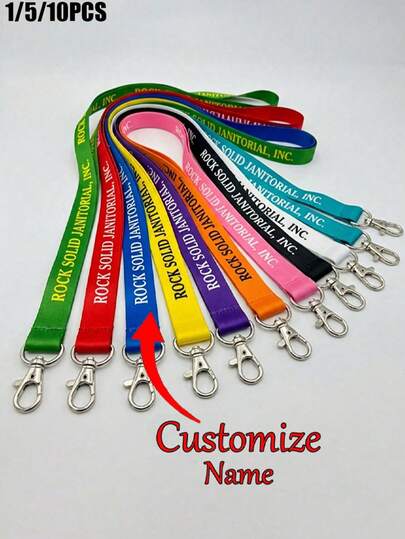 1/5/10pcs Personalized Full Color Dye Sublimation Printed Lanyards, Customized Text ID Badge Lanyards With Custom Logo And Pattern, 3/4 Inch, Multiple Colors Available, For Office School Company Events Business Activities