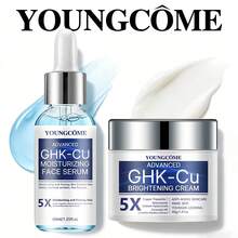 YOUNGCOME 銅肽面部精華液與面霜－進階保濕緊緻平滑產品，含菸鹼醯胺、神經醯胺、玻尿酸與積雪草，適合所有膚質的日常面部保濕產品 - Hyaluronic Acid - 查看 1