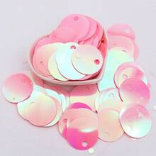 20g 58pcs Flat Round Loose Sequins 30mm Large Hole Sequin 3cm Bulk Embroidery Craft Sequin Colorful PVC Iridescent Applique For Garment Jewelry Making DIY Sewing Accessories, Aesthetic - 20 Grams - View 28