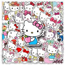 50 miếng nhãn dán graffiti chống nước hoạt hình dễ thương Sanrio Hello Kitty để trang trí mũ bảo hiểm, xe đạp, sổ dán, hộp bút - 50PCS-A - Xem 9