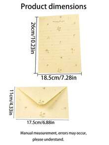 20pcs Ditsy Floral Envelope & Letter Paper Set, Fresh Minimalist Style Ditsy Floral Envelope & Letter Paper Set, Suitable For Wedding Invitations, Birthday Wishes, Father's Day Wishes, Office Letters, Family Letters, Love Letters And More Occasions - Small Floral Envelope - View 3