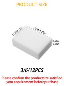 3/6/12pcs/Premium Thickened Dishwashing Sponges - Super Strong Cleaning Power, Pot Brush And Dish Brush Set, Kitchen Rags, Non-Scratch Surface, Super Absorbent - Durable And Long-Lasting, Double-Sided Scouring Pads, Suitable For Kitchen And Home Cleaning - Essential Cleaning Tool Set - White - View 2