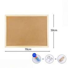 1 Piece Practical Style Bulletin Board, Different Sizes Available Cork Board With Smooth Wooden Frame, Suitable For Classroom, Studio & Shared Space, Pin Board, Memo Display Board, Wall Notice Board, Decorative Organizer - Brown - View 8