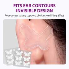 VIANOMI 60pcs Ear Support Tape, Self-Adhesive Ear Lift Patches, Transparent Ear Shaping Stickers, Visual Slimming, Women's Photography Makeup Accessory, Invisible Ear Support Patches, Makeup Tool - Clear - View 2