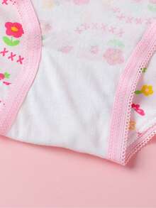 12pcs Girls' Fruit & Flower Print Breathable Comfortable Panties - Multicolor - View 5
