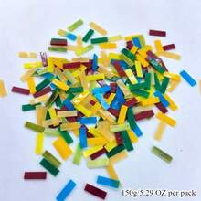150g/Pack Colorful Glass Mosaic Tiles, Crystal Clear And Vibrant Colors, Suitable For DIY Crafts, Art & Craft Decoration, Mosaic Art, Murals, Artworks - Glass Strip - View 10