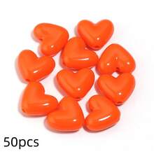 50pcs 3D Acrylic Candy Color Heart Beads, Shiny Colorful Heart-Shaped Beads For DIY Jewelry Making, Necklace, Earrings, Bracelet, Keychain Decorative Accessories - Heart-shaped - View 20