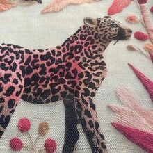 1pc Pink Leopard Print & Palm Tree Pattern Cushion Cover, Zipper Closure, 45x45cm Leopard Print Decorative Pillowcase, Suitable For Sofa Bed Chair Lumbar Pillow, Living Room Home Decor, Without Pillow Insert, 2D Flat Printing, Not Real 3D Embroidery - Multicolor - View 5