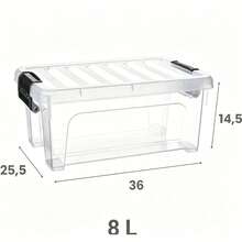 35L Large Capacity Underbed Storage Box, Optional Transparent / Grey Transparent Style, With Wheels And Clips, Fits Narrow Spaces, Dustproof And Moisture-Proof, Organized And Space-Saving - Multicolor - View 13