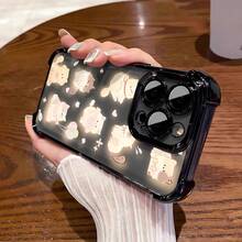 Gato Carcasa celular diseño moderno con protección completa contra caídas y rasgos, apta para múltiples modelos móviles como serie  5 hasta  17 Pro Max incluyendo Mini, Plus, Pro, Pro Max y 16e,  Galaxy serie A y S con A03,A04,A04e,A05,A06,A12,A15,A22,A32,A34,A35,A54,A55,S23,S24 Ultra, celulares  Moto G52,G54,G84, dispositivos  Poco C40,C65,M5s,M6 Pro 4G,X5,X6,X6 Pro y Redmi 9A,A3,Note 11 4G, funda cómoda duradera ideal para uso cotidiano personal - Negro - Ver 4