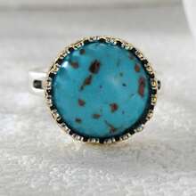 Vintage Oversized Oval Ring, Antique Finish; Bohemian Style Accessory - Two-color - View 1
