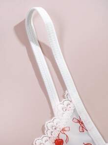 5pcs Printed/Solid Color Comfortable Lace Patchwork Women's Thong Panties - White - View 8