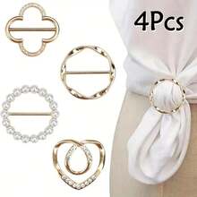 Set de 2/3/4/5/6/8 piezas de anillos clip para camisetas - Accesorios de moda para camisas, bufandas y sombreros, accesorios de prenda para ceñir la cintura - Accesorios de moda multifuncionales para ropa, bufanda, vestido elegante, hebillas en las esquinas - Multicolor - Ver 21