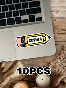 50/20/10/1 Set Customized Cartoon Stationery Set, Stickers, Book Labels, Customized Name Pencil And Crayon, Pencil Case - Multicolor - View 14