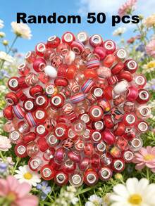50/Pcs Multi-Color Large Hole DIY Bracelet Beads - Multicolor - View 16
