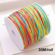 beadia 1 Rollo, 30 Metros, 0.8MM Cuerda de Jade con Teñido Degradado para Manualidades Cuerdas/Hilos Hechos a Mano Adecuados para Colgantes/Material para Cuerdas Tejidas a Mano, Multicolor Hecho a Mano - 30 m/rollo - Ver 15