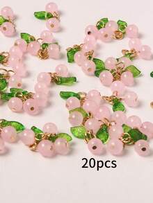 10/20/30pcs Handmade Cherry Pendant Unique Niche Design For Keychain DIY Necklace Bracelet Charm Accessory Mini Gift Choice - Pink Cherry - View 7