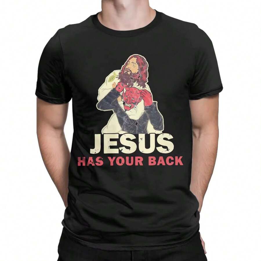 Camiseta Kawaii de Jiu Jitsu brasileño para hombre, ropa de verano de manga corta con cuello redondo de algodón5 - Negro - Ver 1