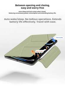 智能翻蓋保護殼，適用於 iPad A16 11代 2026 Air 11 M3 M4 M5 Pro 13 12.9 4代 5代 Mini A17 Pro，磁吸式 - Tender Green - 查看 7
