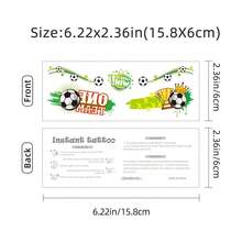 6Sheets Soccer Fan Cheer Face Temporary Tattoos, Sports Football Match Temporary Face Tattoo Stickers, Festivals & Parties, Football-Patterns Body Stickers For Arms & Face, Waterproof Football Themed Stickers - Multicolor - View 5