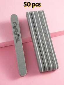 5/10/20/50pcs Oblong Shape Nail File Manicure Set 0.47 Inch Thick Nail Files For Gel Nails Sponge Washable Double Sided 100/180 Sanding Buffing File - Multicolor - View 29