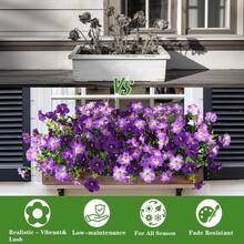 1pc Artificial Morning Glory, Outdoor Spring/Summer Decor, UV Resistant Purple Realistic Silk Floral Plant, Suitable For Outdoor Planters, Patio, Porch, Yard, Window Box - Light Purple - View 6