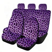 1pc Car Leopard Print Seat Cover, Full Leopard Print Ice Silk Car Seat Cover, Car Interior Decoration, Dust-Proof Protective Cover, Universal Seat Cushion For SUV And Sedan, Pink And Black Leopard Print, Suitable For Men And Women, Washable - Multicolor - View 8