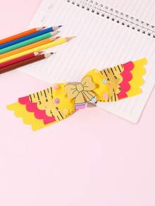 1pc Back To School Hair Bow For Girls Cute Pencil Ruler Bow Hair Clip Yellow Red Grosgrain Ribbon Hair Barrette Tees Hair Accessories - Yellow - View 8