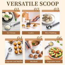 HOMURE H 4 Oz Scoop, Large Ice Cream Scoop With Trigger, #8 Disher, Muffin Scoop, Portion Scoop, Cookie Scoop For Baking, Grey Handle, For Making Ice Cream Cookie Muffin Cupcake Mashed Potato - ColorA - View 8