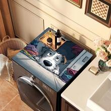 1pc, Home Decor, Cartoon Puppy Pattern Printed Washing Machine Dust Cover, Rubber Soft Bottom, Laundry Room Accessories, Washing Machine Top Protection Pad, Water Absorbent Quick Drying, Refrigerator Dust Cover Pad, Coffee Machine Countertop Water Absorbent Pad, Diatom Mud Drainage Pad, Modern Laundry Room And Kitchen Appliance Washing Machine And Dryer Dust Cover, Home Decor, Kitchen Dining Room Decor - Multicolor - View 10