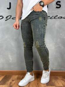Premium Basic Skinny Jeans 017 2% Elastane - 橄欖綠 - 查看 8