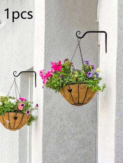 1pc Hanging Plant Holder, 2 Screws + 2 Expansion Anchors Indoor/Outdoor Hanging Plant Stand, Hummingbird Feeder Wall Mount Hook, Bird Feeder, Flower Pot, Lantern, Wind Chime, Home Decor, 1 Set, Black, White, Bronze, Copper, Neutral Gift