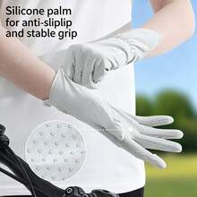 1pc Multicolor Ice Silk UV Protection Gloves (Women's), Elastic Breathable Non-Slip Thin Long Outdoor Sun Protection Gloves, Suitable For All Seasons - A - View 3