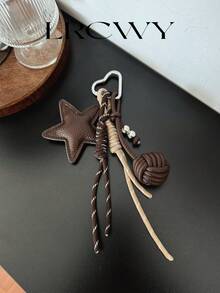 Women's Bag Charm Fashionable Personalized Coffee Star Knot - Coffee - View 3
