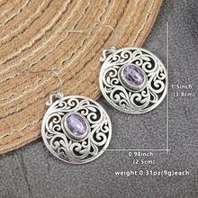 Pendientes colgantes de moda vintage para mujer, joyería exquisita para el uso diario - Plateado - Ver 2