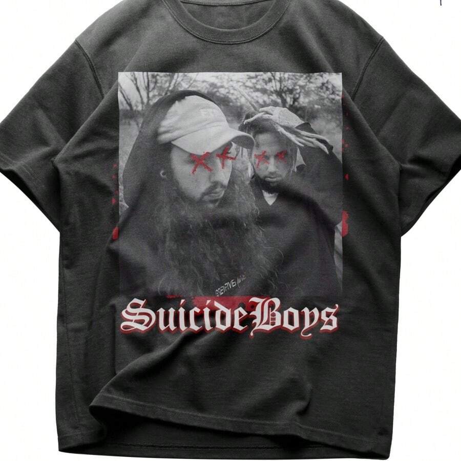 Sui Cideboys Discography T-Shirt G59 Records Grey Day Tour Apparel - 黑色 - 查看 1