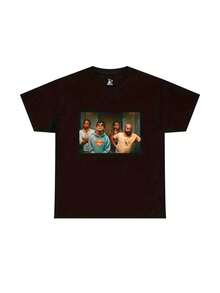 Camiseta gráfica vintage de la película The Hangover - Camiseta retro unisex de peso pesado con personajes icónicos (Phil, Alan, Ted, Doug, Thang) - Camiseta negra de cuello redondo de manga - azul real - Ver 1