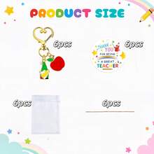24pcs Metal Keychain Bag Charm, Teacher's Day Gift, Graduation Favor, Back To School Gift - Multicolor - View 11
