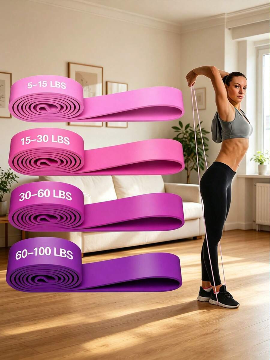 Foldable & Easy Storage Yoga Resistance Band, Suitable For Strength Training, Fitness And Stretching, Perfect For Gym, Home, Outdoor, Helps With Hip Lift And Squat Training, Fitness Band, Resistance Band Exercise, Resistance Band For Workout, Resistance Rope, Sports, Pilates
