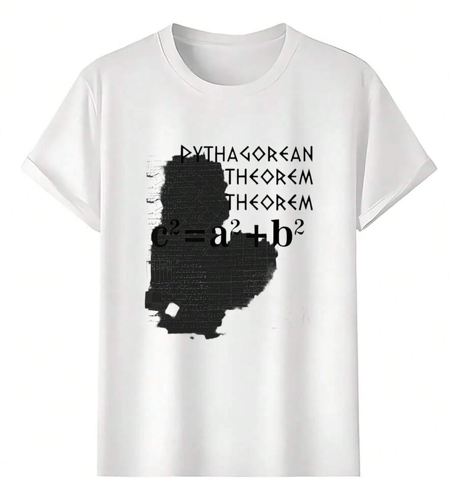 Playeras Teorema Pitágoras C² = A² + B² - Blanco - Ver 1